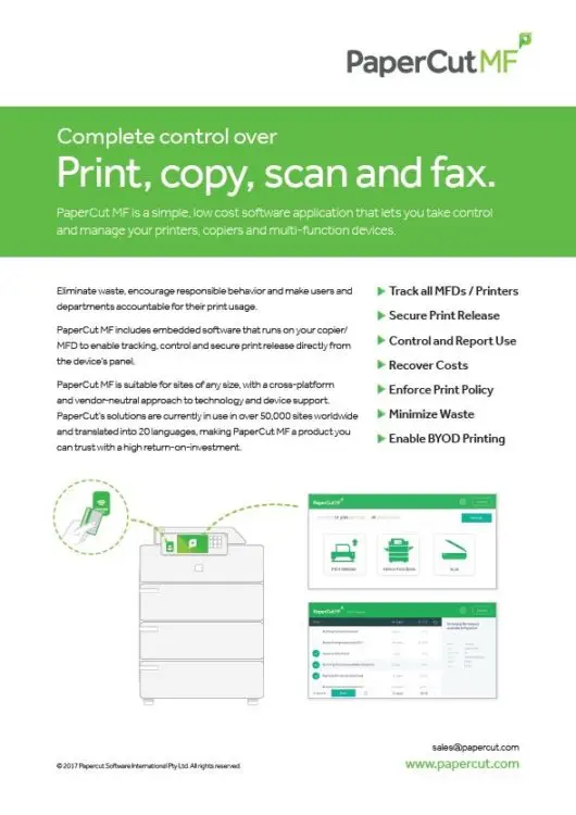 Papercut, Mf, Fact Sheet, BXI Consultants
