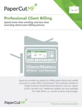 Papercut, Mf, Professional Client Billing, BXI Consultants